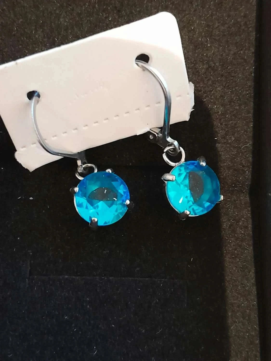 Brincos pendentes, cor Azul e prateado – photo 3